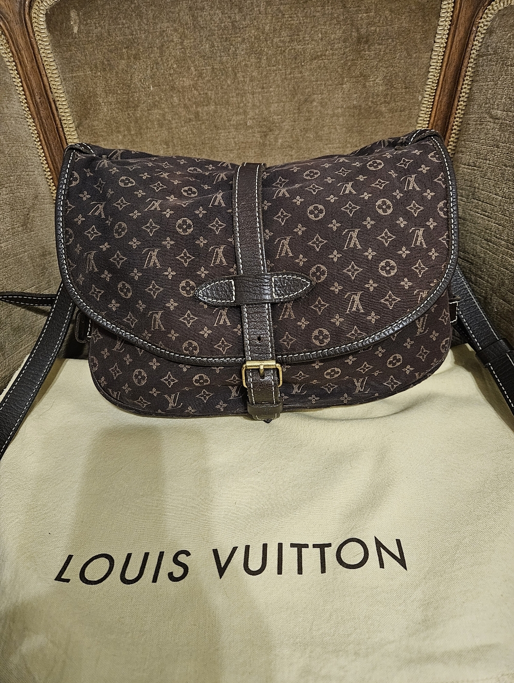 Louis Vuitton Dark Brown Monogram Saddle Crossbody